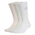 Produktbild: adidas Unisex Cushioned Crew Socks 3 Pairs, White/Sandy Pink/Linen Green, 45-48
