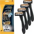 Produktbild: Bic Nassrasierer 4 Flex, Einwegrasierer, für Herren, 4-fach Klinge, 4 Stück
