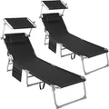 Produktbild: tectake® 2er Set Sonnenliege Chloé klappbar 190 x 68 x 28 cm, mit Seitentasche
