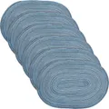 Produktbild: Erwin Müller Tischset Silves 6er-Pack blau Größe oval: 33x48 cm - in Flechtstruktur, Schutz vor Kratzern und Flecken, feucht abwischbar, besonders pflegeleicht und strapazierfähig