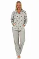 Produktbild: NORMANN-Wäschefabrik Damen Coralfleece Hausanzug Homewear mit Sternen als Motiv - 202 216 97 961, Farbe:grau, Größe:44/46