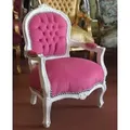 Produktbild: Barock Kinder Stuhl Rosa/Weiß - Armlehnstuhl - Barock Möbel Antik