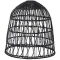 Produktbild: MARELIDA Lampenschirm BELL Rattanstil outdoor f. E27 Fassung H: 50cm schwarz für Außen