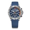 Produktbild: WENGER Herren Armbanduhr Seaforce Chronograph Ø 43 mm, Swiss Made, Analog Quarz, Wasserdicht bis 200 m, Silikon-Armband, Blau, 01.0643.124