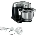 Produktbild: Bosch Küchenmaschine MUMS2VM00 - Küchenmaschine Serie 2 - 900 W, 7 Geschwindigkeiten + Turbo, Backset, 3,8 l Schüssel, Edelstahl, schwarz - Schwarz/Silber