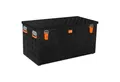 Produktbild: ALUBOX Aufbewahrungsbox Riffelblech Gartenbox outdoor Alukiste schwarz (250 Liter), Fangbänder im Deckel