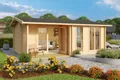 Produktbild: Gartenhaus Holz 44mm BRIGHTON 540x390cm Doppelnut und Feder mit Boden ISO-Glas