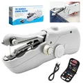 Produktbild: Handnähmaschine, Mini Nähmaschine, Tragbare Elektrische Handnähmaschine mit Nähwerkzeug, Wiederaufladbare Mini Handnähmaschine für Anfänger, Schnellstichwerkzeug für Kleidung Vorhänge DIY Home Travel