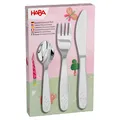 Produktbild: HABA Besteck Prinzessin & Pferd - Kinderbesteck aus Edelstahl mit Herzmotiv – Set aus Gabel, Messer und Löffel – spülmaschinengeeignet – Ab 12 Monaten – 2012819004