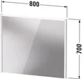 Produktbild: Duravit D-Code Spiegel, LED-Lichtfeld oben, 800x700mm, externer Lichtschalter notwendig, 6 W, DC70770HGHG0000