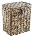 Produktbild: Kobolo Wäschekorb Rattankorb Aufbewahrungskorb mit Deckel - Rattan - kubu gray - 50x38x56 cm