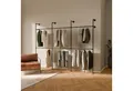 Produktbild: pamo. design Kleiderständer KIM DOUBLE Industrial Kleiderstange zur Wandmontage, Offener Kleiderschrank / Garderobe aus schwarzen Wasserrohren