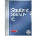 Produktbild: BRUNNEN Student Premium Collegeblock DIN A4 Liniert Spiralbindung Pappkarton Blau Perforiert 160 Seiten 80 Blatt