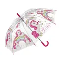 Produktbild: Idena 50115 - Regenschirm für Kinder aus transparentem Kunststoff mit Einhorn Motiv, Stockschirm mit manueller Öffnung, Durchmesser 83 cm und Länge ca. 66 cm