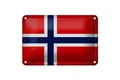 Produktbild: FEMER Blechschild Flagge Norwegen 18x12cm Flag Norway Vintage Dekoration