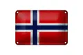 Produktbild: Femer GmbH Metallschild Flagge Norwegen 18x12cm Flag Norway Vintage, (1 St), gewölbte Oberfläche, abgerundete Ecken, umgeschlagene Kanten