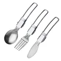Produktbild: Westmark Campingbesteck – klappbares Camping-Besteckset für draußen und unterwegs, Outdoor-Besteck inkl. Beutel, ideal beim Wandern und Picknick – Edelstahl, 3 Stück