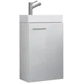 Produktbild: Mid.you Waschtischkombi VCM Slito, Weiß, Keramik, 40.5 cm, hängend, Badezimmer, Waschbecken & Armaturen, Waschtische