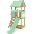 Produktbild: Klettergerüst Spielturm DinkyHouse für Kleinkinder mit Rutsche und Kletterleiter – Pastellgrün - Wickey