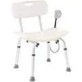 Produktbild: Arebos Duschhocker mit Rückenlehne & Brausenhalterung | Höhenverstellbarer Badestuhl 40–54 cm | rutschfeste Gummifüße | Leicht & Stabil | Bis 100 kg belastbar | Ideal für Senioren & Pflege