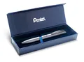 Produktbild: Pentel BL2007 EnerGel Tintenroller, hochwertig, einziehbar, Spitze 0,7 mm, Korpus aus mattem Metall, silberfarben – Geschenkbox