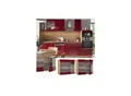 Produktbild: Vicco Hängeglasschrank Küchenschrank Küchenmöbel Fame-Line Eiche Rot Bordeaux modern 80 cm Küche Einbauküche Hängeschrank Glasschrank Drehtür Einlegeboden Küchenzeile Hochglanz