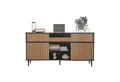 Produktbild: MODFU Sideboard mit großem Stauraum (Kommode, Wohnzimmerschrank,Anrichte, 1 St., 4 Schiebetüren und 1 Schublade), mit Harmonisches Kontrastdesign, Eichenfarbe und schwarze Kombination