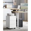 Produktbild: SONGMICS Schubladenschrank, Rollcontainer, Aktenschrank, Metallschrank, Druckertisch, abschließbar - Weiß