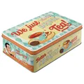 Produktbild: Retro Vorratsdose Flach 25 l Tea & Cookies Together – Geschenk-Idee für Nosta...
