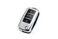 Produktbild: TSB Werk Schlüsselanhänger Autoschlüsselhülle Premium Schutzhülle Silber, Cover, Hochglanz, VW, Skoda, Seat