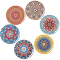 Produktbild: BOHORIA Premium Design Untersetzer 6er Set Dekorative Untersetzer fur Glas, Tassen, Vasen, Kerzen auf ihrem Holz-, Glas- oder Stein- Esstisch Boho Edition,Mandala