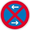 Produktbild: Absolutes Haltverbot links/rechts Verkehrsschild, Alu, Größe 31,50 cm
