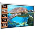Produktbild: Vevor Projektion Beamer Leinwand 254 Cm Hd 4k Outdoor Indoor Manuelle Projektor Screen Schnelles Klappbare Tragbare Filmleinwand 16: 9 Für Heimkino, Camping Und Freizeitveranstaltungen Schwarz