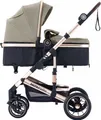 Produktbild: Daliya® NEOMOVE 2in1 Kinderwagen | Babywanne & Sportsitz in einem | Buggy | Alu-Rahmen Reisekinderwagen | Kombikinderwagen mit großen Einkaufskorb | für Stadt und Gelände | Sicher & Komfortabel (Rahmen: Gold, Stoff: Beige)