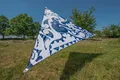 Produktbild: Bent Zip Canvas verbindbares Sonnensegel, 250x250cm, weiß/blau gemustert