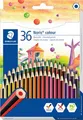 Produktbild: Buntstifte Staedtler Noris® colour 185, HB, 6-Kant, rutschfest & bruchfest, nachhaltiges & PEFC®-zertifiziertes WOPEX-Material, farbsortiert, 36 Stück 188567