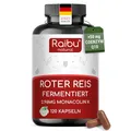 Produktbild: Roter Reis (Red Rice) Kapseln mit 2,96 mg Monacolin K & 50 mg Coenzym Q10 pro Kapsel - Fermentierter Roter Reis aus Monascus purpureus - Vegan, hochdosiert, laborgeprüft - 120 Stück