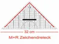 Produktbild: M+R Zeichendreieck 32cm Geodreieck Glasklar Tuschekante rot hinterlegte Skala