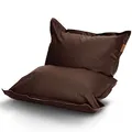 Produktbild: Green Bean XXL Riesen-Sitzsack aus Kunstleder mit EPS Perlen Füllung - 140 x 180 cm 380 Liter - Bean Bag Sitzkissen Sitzpuff Sitzsessel Bodenkissen Lounge - Dunkelbraun