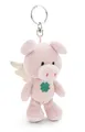 Produktbild: NICI Schlüsselanhänger Dein Schutzengel Schwein mit Kleeblatt 10cm pink - Plüsch-Begleiter Kuscheltieranhänger mit Schlüsselring für Schlüsselband, Schlüsselbund & Schlüsselhalter