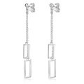 Produktbild: MATERIA Damen Ohrhänger lang hängend Silber 925 Ohrstecker geometrisch rhodiniert 10x69mm #SO-292