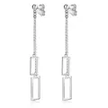 Produktbild: MATERIA Damen Ohrhänger Silber 925 Ohrstecker lang hängend rhodiniert 10x69mm