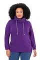 Produktbild: Ulla Popken Damen große Größen Bis 64, Sweatshirt mit Stehkragen, Pullover, Raglanform, Rippbündchen, Lange Ärmel, tiefes violett 62+ 713963840-62+