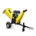 Produktbild: BAMATO Holzhäcksler HACK-120 | 9,0 kW Benzinmotor (420 ccm) | 150 mm Aststärke | E-Start & Reversierstarter | Inkl. Abdeckplane & Anhängerkupplung | Profi Messerhäcksler für Garten & Forst