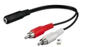 Produktbild: Audio Kabel Adapter Klinkenbuchse Klinke 3,5mm auf 2x Cinch Stecker 0,20m stereo