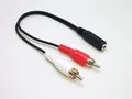 Produktbild: 20 cm Aux-Cinch Kabel, 1x3,5 mm stereo Klinkenbuchse auf 2 x RCA Cinchstecker