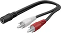 Produktbild: 20cm Audio/Video-Anschlußkabel 2x Cinch-Stecker an 3,5mm Klinken-Kupplung
