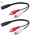 Produktbild: 2x 0,2 m Audio Kabeladapter Cinch Y-Kabel 3,5 mm Buchse 2 x Cinch Stecker 50092