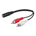 Produktbild: 20cm Cinch Kabel Y Adapter 2 Chinch Stecker auf 3,5mm Klinke Buchse Kupplung