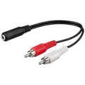 Produktbild: Audio-/Video-Kabel 0,2m 2x Cinch-Stecker auf 3,5mm Klinkenbuchse (Kupplung)